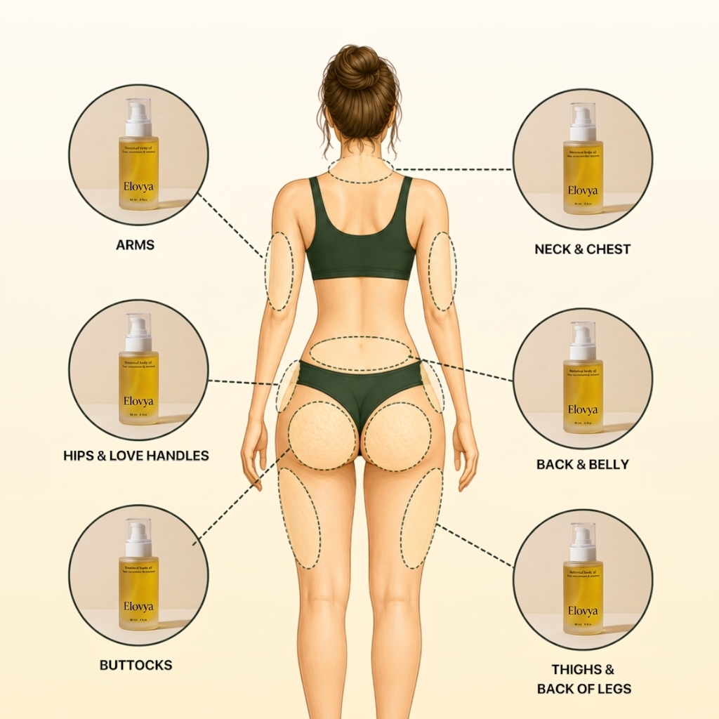 Elovya Triple Peptide Body Oil on all body types